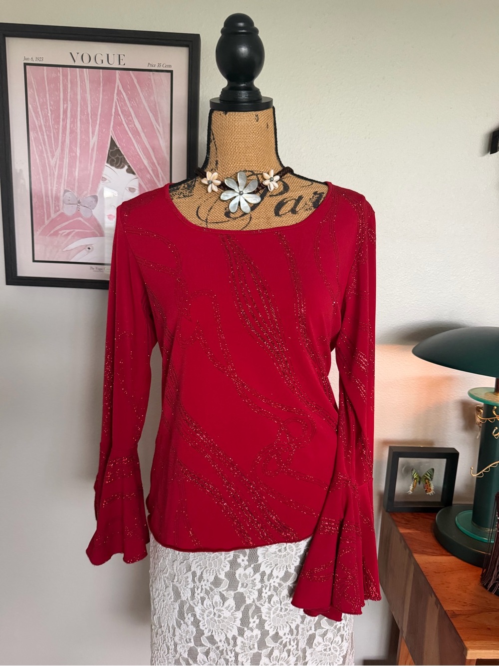 Vintage Y2K fairycore Bell Sleeve Top🌹👠🧚🏻♀️